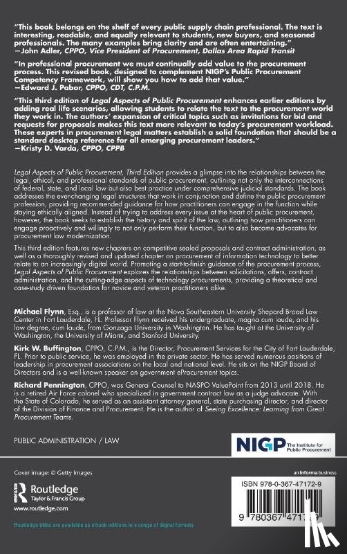 Flynn, Michael, Buffington, Kirk, Pennington, Richard - Legal Aspects of Public Procurement