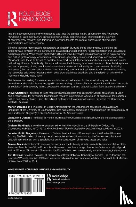  - The Routledge Handbook of Wine and Culture