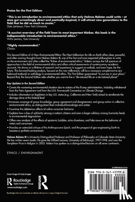 Rolston III, Holmes (Colorado State University - A New Environmental Ethics