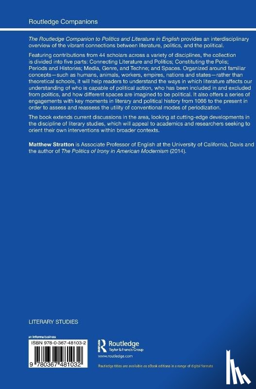  - The Routledge Companion to Politics and Literature in English
