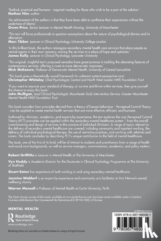 Griffiths, Robert (The University of Manchester, Huddy, Vyv (University of Sheffield, Eaton, Stuart, Waldorf, Jasmine - Rethinking Secondary Mental Healthcare