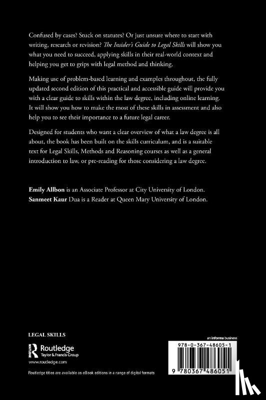 Allbon, Emily (City University London, Kaur Dua, Sanmeet (City University London - The Insider's Guide to Legal Skills