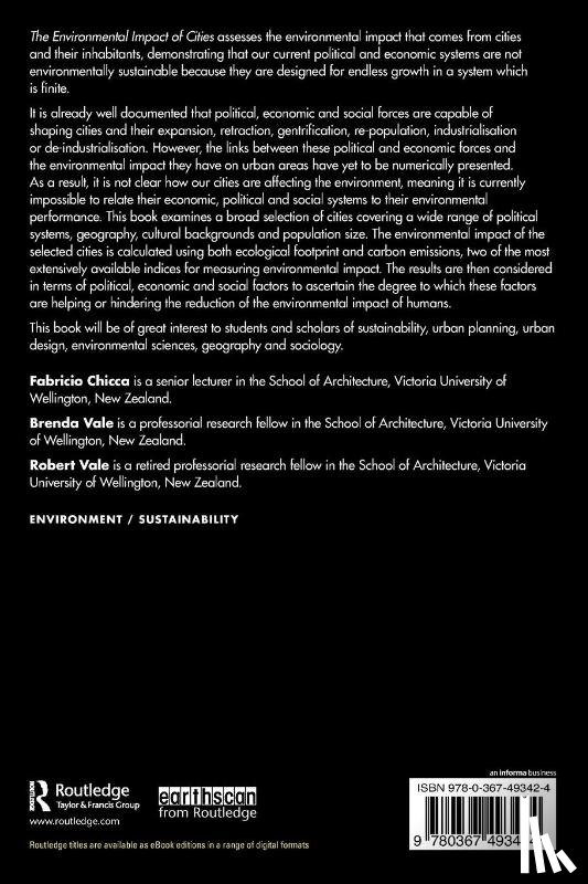 Chicca, Fabricio (Victoria University of Wellington, Vale, Brenda, Vale, Robert - The Environmental Impact of Cities