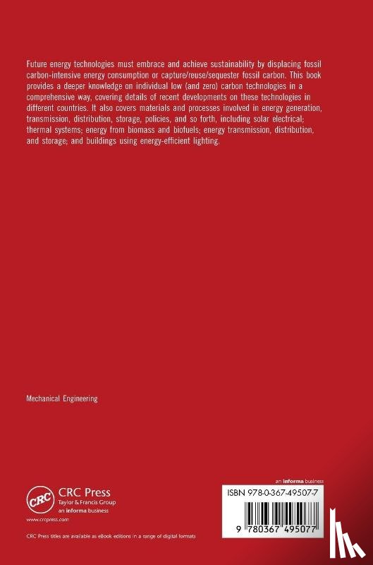  - Low Carbon Energy Supply Technologies and Systems