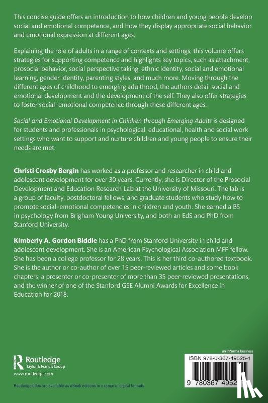 Bergin, Christi Crosby, Gordon Biddle, Kimberly A. - Social and Emotional Development in Children through Emerging Adults