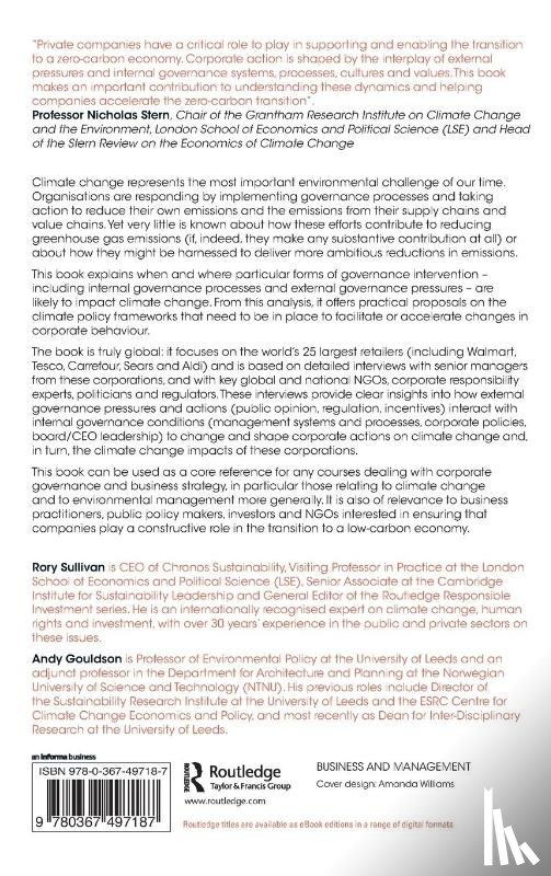Sullivan, Rory, Gouldson, Andy - Climate Change and the Governance of Corporations