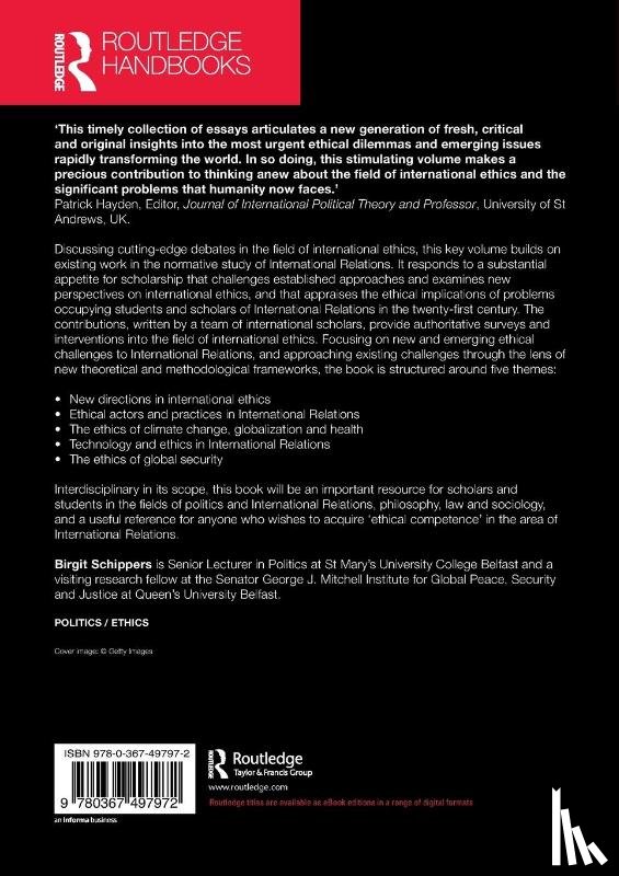 Schippers, Birgit - The Routledge Handbook to Rethinking Ethics in International Relations