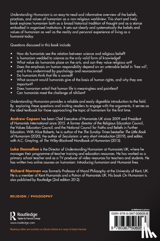 Copson, Andrew, Donnellan, Luke, Norman, Richard - Understanding Humanism