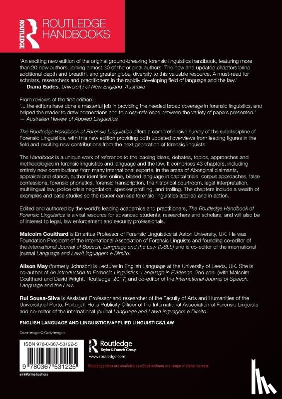  - The Routledge Handbook of Forensic Linguistics