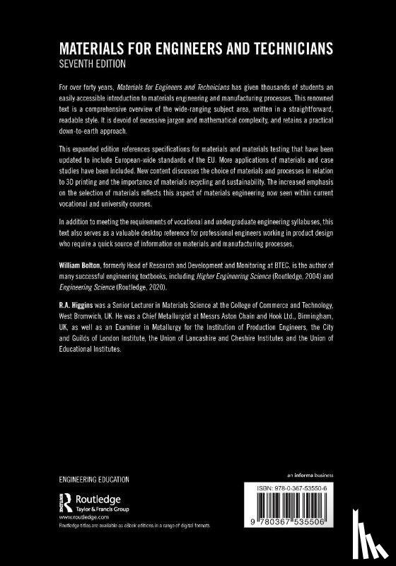 Bolton, William, Higgins, R.A. - Materials for Engineers and Technicians