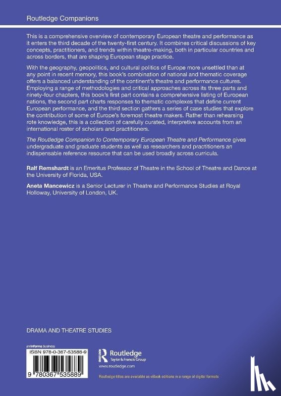  - The Routledge Companion to Contemporary European Theatre and Performance
