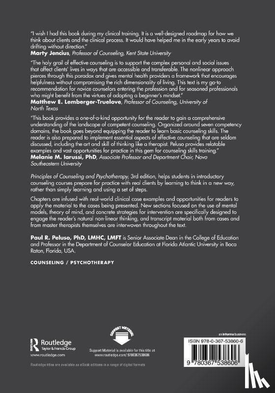 Peluso, Paul R. (Florida Atlantic University - Principles of Counseling and Psychotherapy