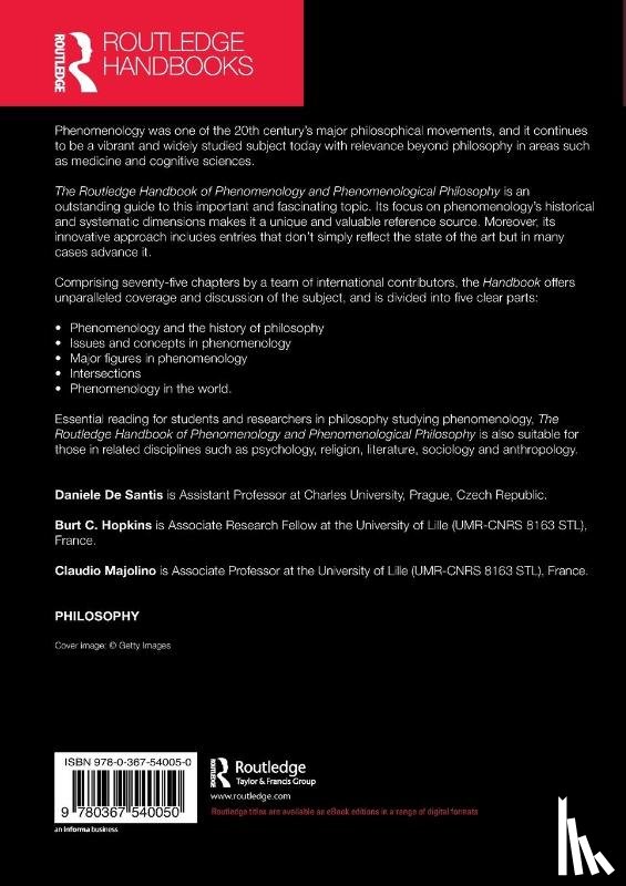  - The Routledge Handbook of Phenomenology and Phenomenological Philosophy