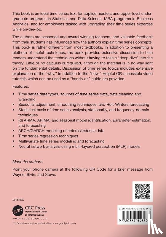 Woodward, Wayne A. (Southern Methodist University, Sadler, Bivin Philip (Technical Assistant Professor, Robertson, Stephen - Time Series for Data Science