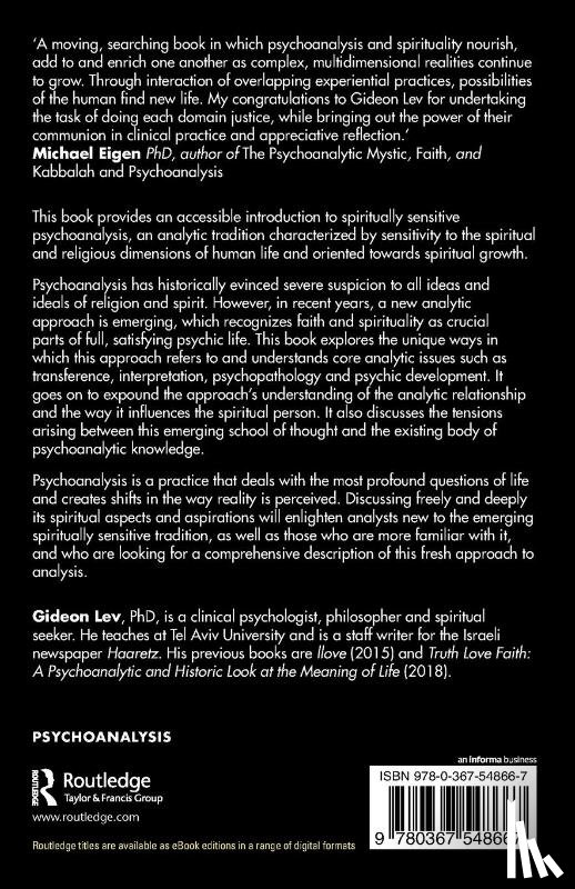 Lev, Gideon (Tel Aviv University - Spiritually Sensitive Psychoanalysis