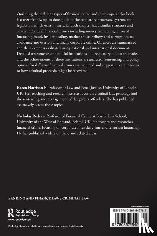 Harrison, Karen (University of Hull, Ryder, Nicholas - The Law Relating to Financial Crime in the United Kingdom