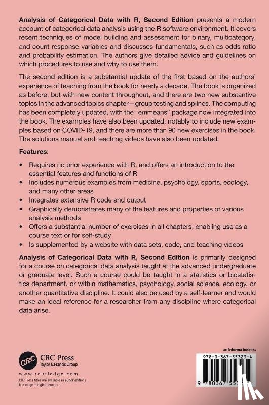 Bilder, Christopher R. (University of Nebraska–Lincoln, Loughin, Thomas M. (Simon Fraser University - Analysis of Categorical Data with R