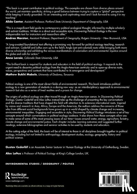 Cederlof, Gustav (University of Gothenburg, Loftus, Alex (King's College London - Discovering Political Ecology
