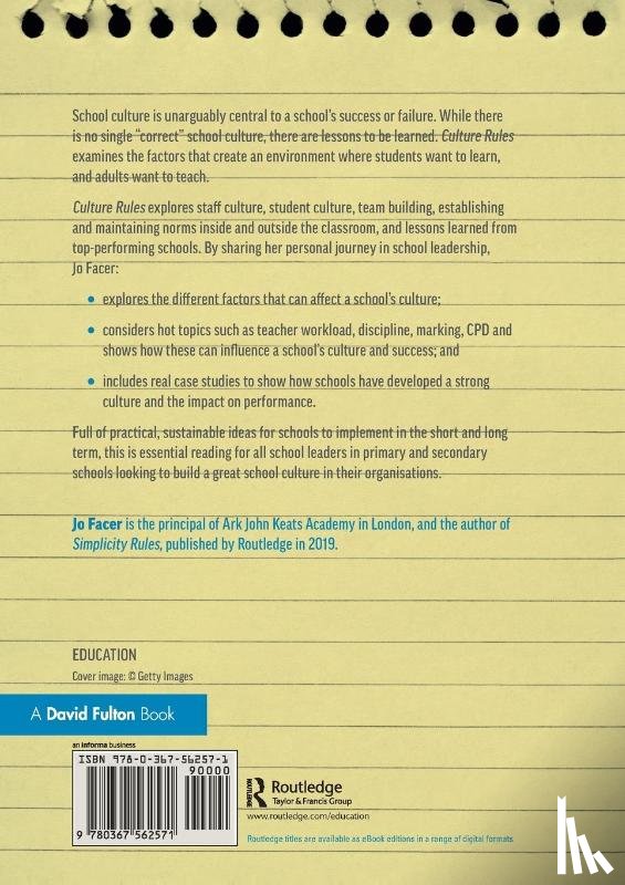 Facer, Jo (Michaela School - Culture Rules