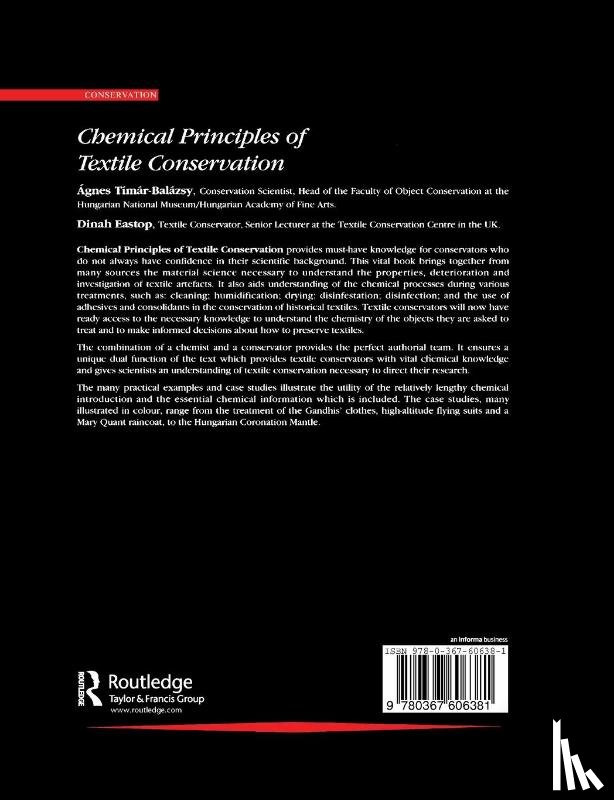 Timar-Balazsy, Agnes, Eastop, Dinah - Chemical Principles of Textile Conservation