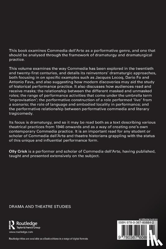 Crick, Olly - The Dramaturgy of Commedia dell'Arte