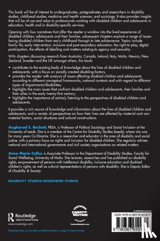  - The Lives of Children and Adolescents with Disabilities