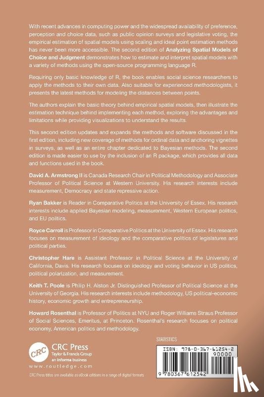Armstrong, David A., Bakker, Ryan (University of Georgia), Carroll, Royce, Hare, Christopher (University of California - Analyzing Spatial Models of Choice and Judgment