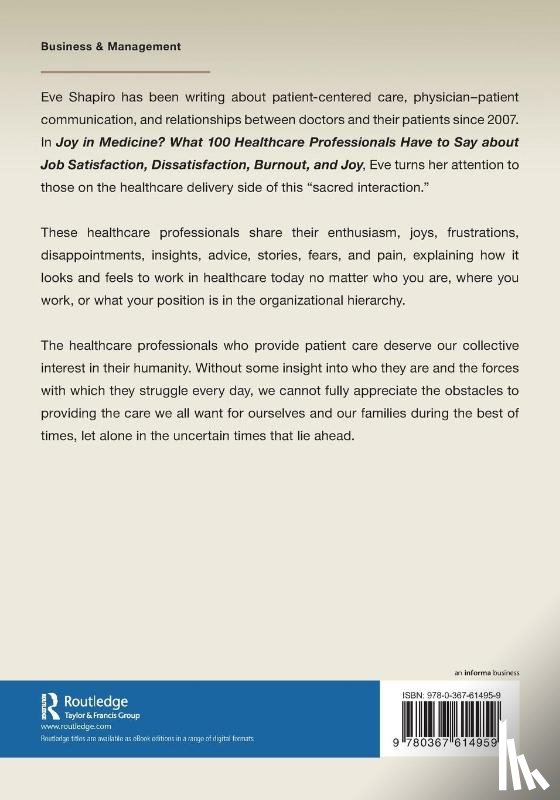 Shapiro, Eve - Joy in Medicine?