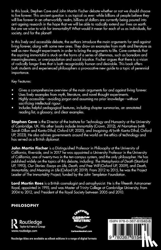 Cave, Stephen (University of Cambridge, Fischer, John Martin - Should You Choose to Live Forever?