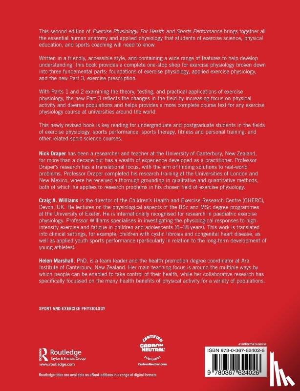 Draper, Nick (University of Canterbury, Williams, Craig, Marshall, Helen (University of Canterbury - Exercise Physiology