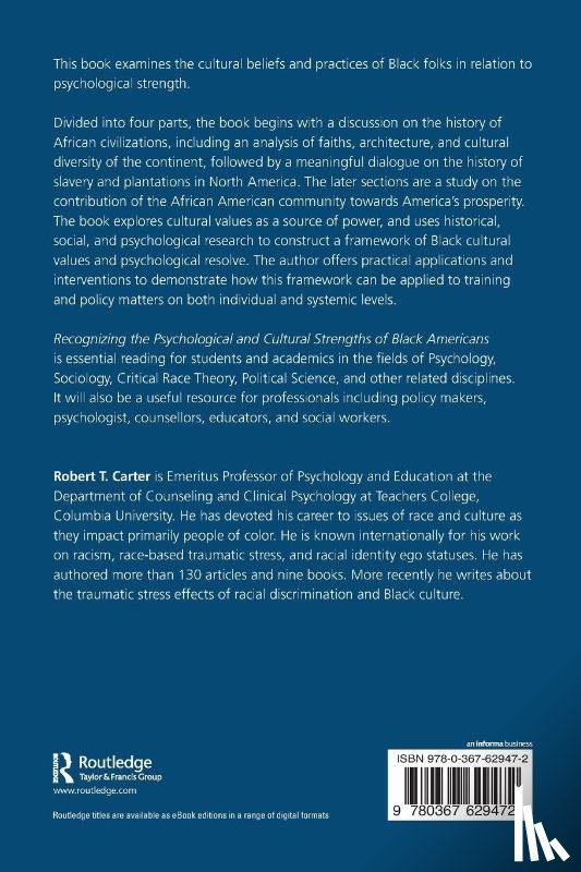 Carter, Robert T. - Recognizing the Psychological and Cultural Strengths of Black Americans