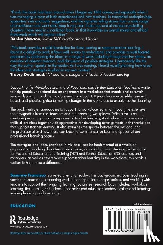 Francisco, Susanne (Charles Sturt University) - Supporting the Workplace Learning of Vocational and Further Education Teachers