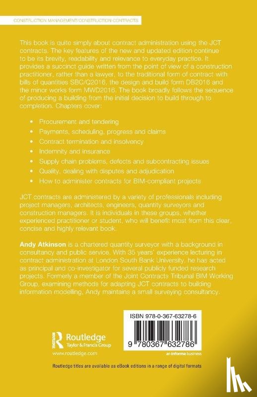 Atkinson, Andy (London South Bank University) - JCT Contract Administration Pocket Book