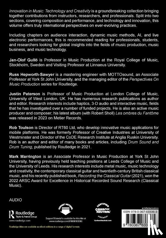  - Innovation in Music: Technology and Creativity