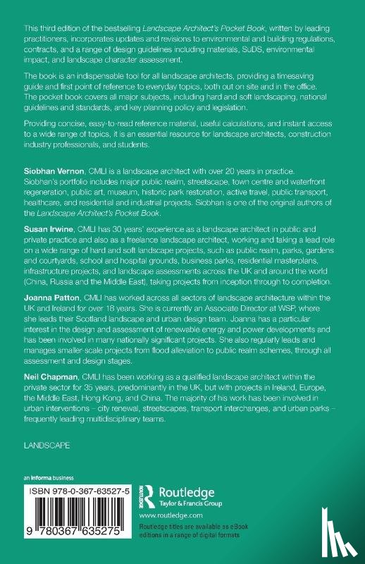 Vernon, Siobhan (Austin-Smith: Lord, Irwine, Susan, Patton, Joanna, Chapman, Neil - Landscape Architect's Pocket Book