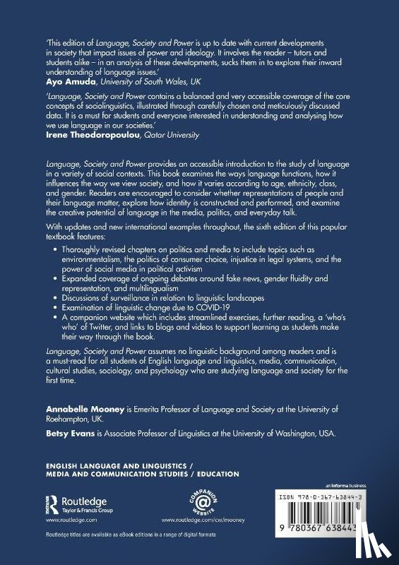 Mooney, Annabelle (Roehampton University, Evans, Betsy - Language, Society and Power