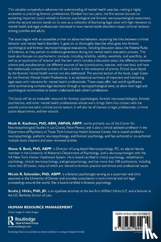 Kaufman, Noah K, Bush, Shane S, Schneider, Nicole R., Hicks, Scotia J. - Forensic Mental Health Assessment in Criminal Contexts