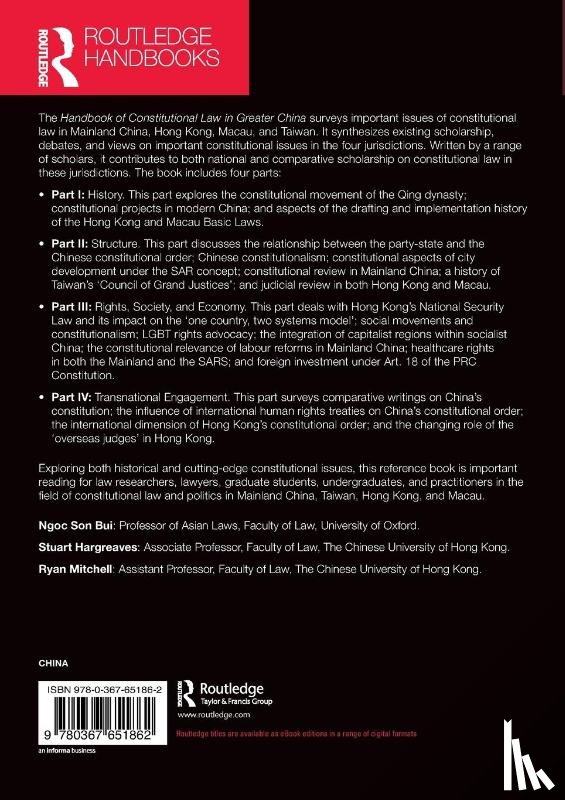  - Routledge Handbook of Constitutional Law in Greater China