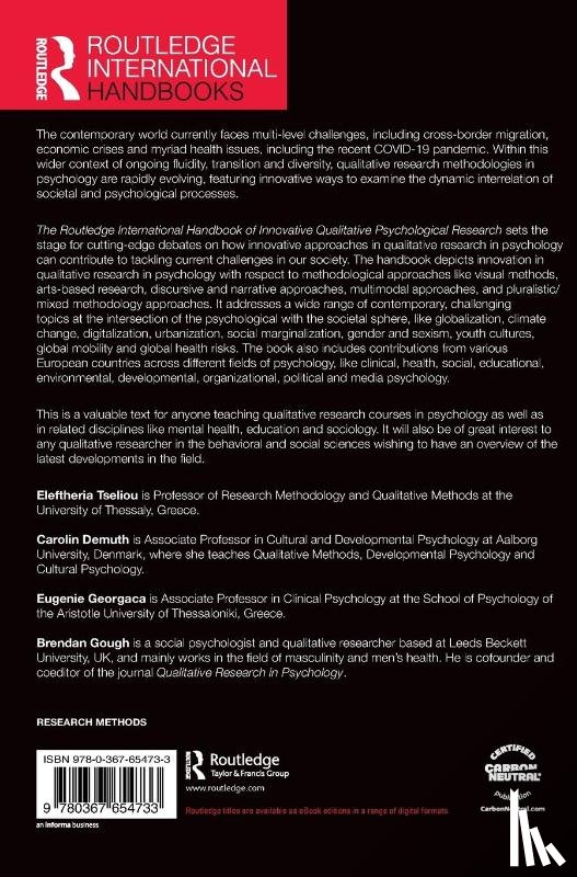  - The Routledge International Handbook of Innovative Qualitative Psychological Research