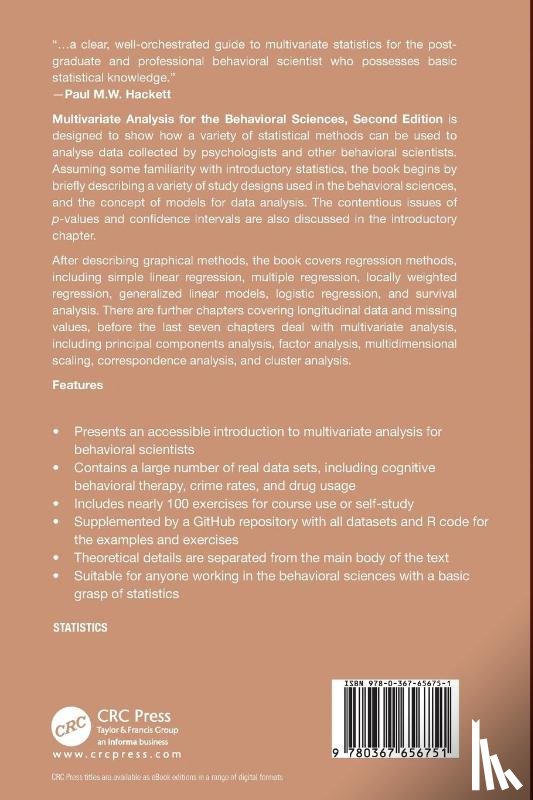 Vehkalahti, Kimmo, Everitt, Brian S. (King's College - Multivariate Analysis for the Behavioral Sciences, Second Edition