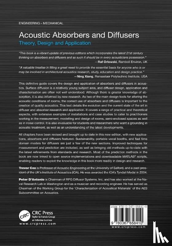 Cox, Trevor (University of Salford, D’Antonio, Peter - Acoustic Absorbers and Diffusers