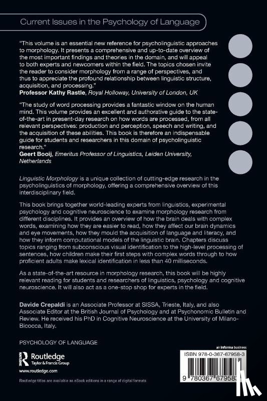  - Linguistic Morphology in the Mind and Brain