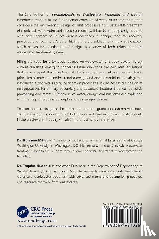 Riffat, Rumana (George Washington University, Husnain, Taqsim (William Jewell College - Fundamentals of Wastewater Treatment and Engineering