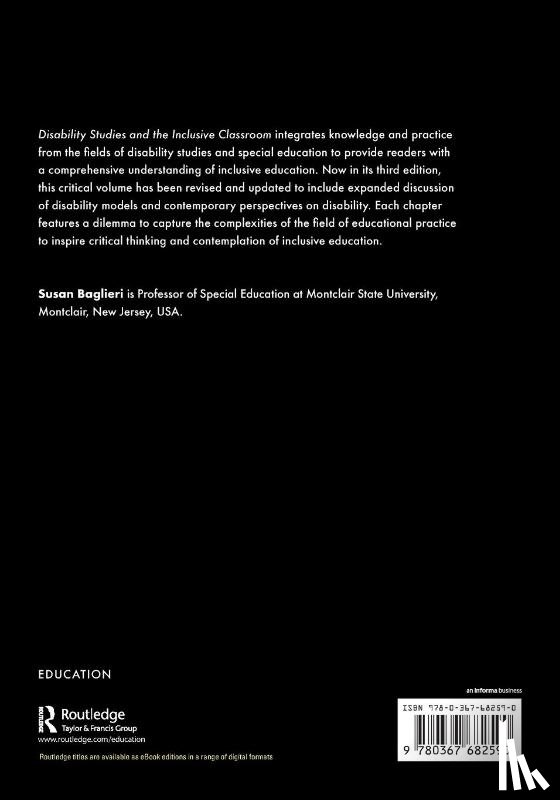 Baglieri, Susan (Montclair State University - Disability Studies and the Inclusive Classroom