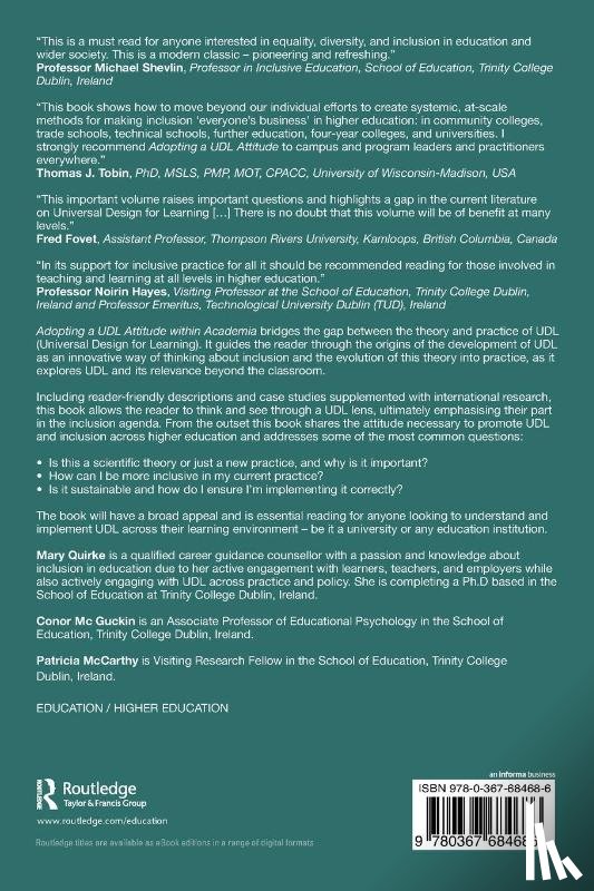 Quirke, Mary, McGuckin, Conor, McCarthy, Patricia - Adopting a UDL Attitude within Academia