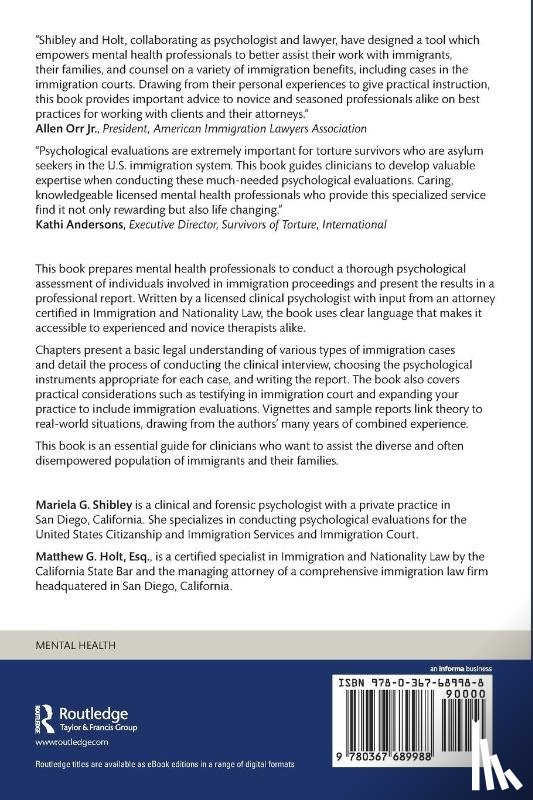 Shibley, Mariela G., Holt, Matthew - Conducting Immigration Evaluations