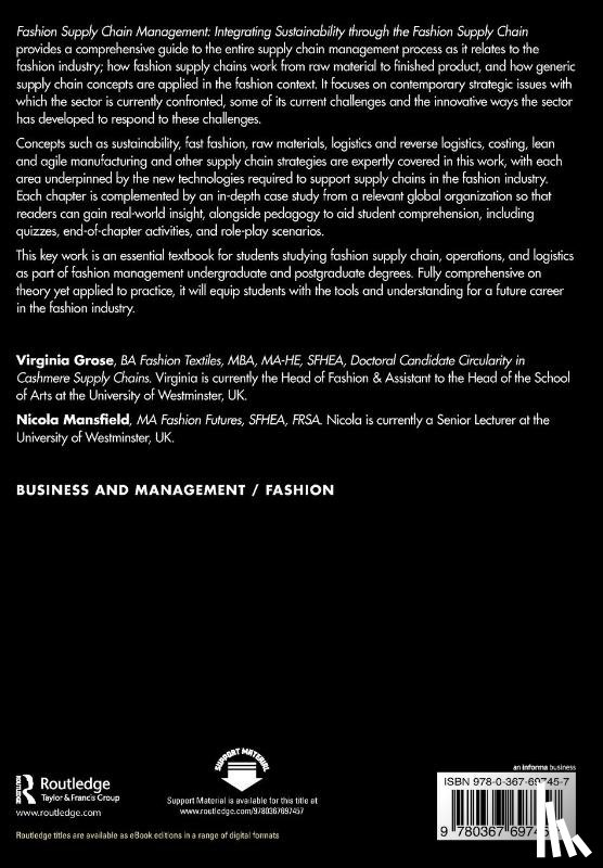 Grose, Virginia, Mansfield, Nicola - Fashion Supply Chain Management