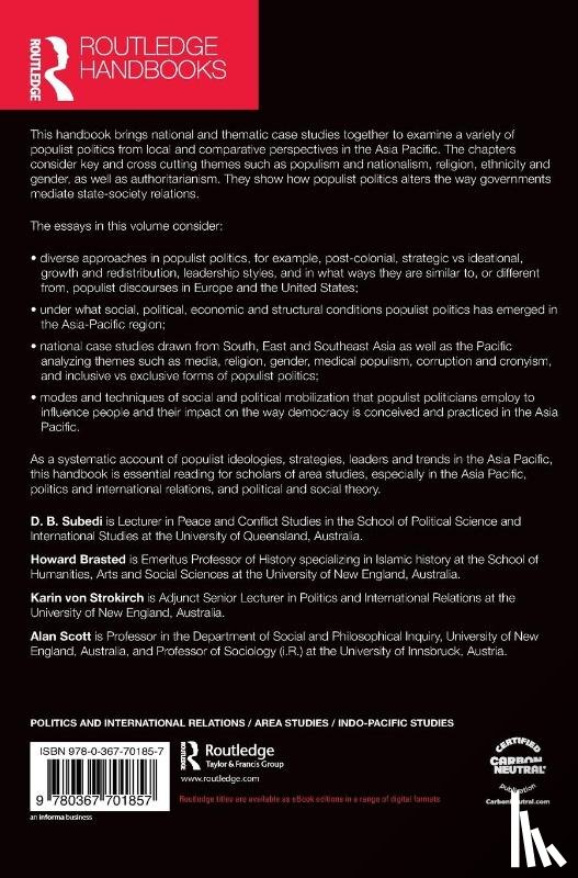  - The Routledge Handbook of Populism in the Asia Pacific