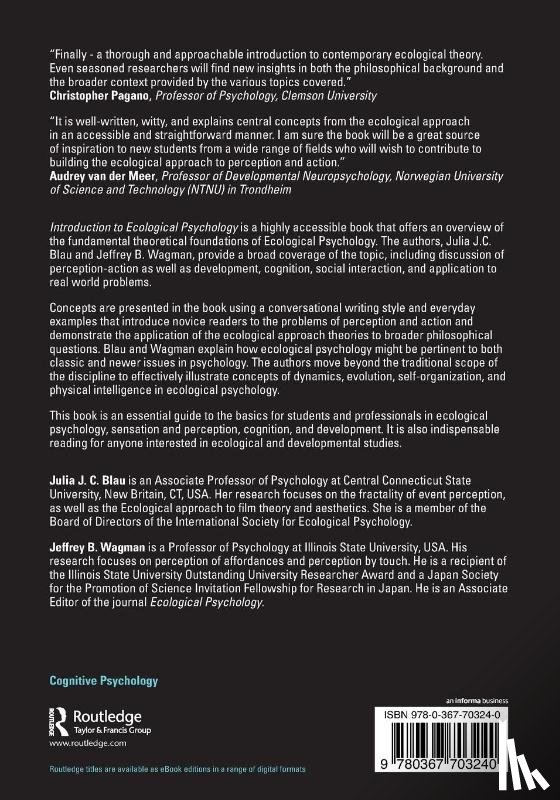 Blau, Julia J. C. (Central Connecticut State University, Wagman, Jeffrey B. (Illinois State University - Introduction to Ecological Psychology