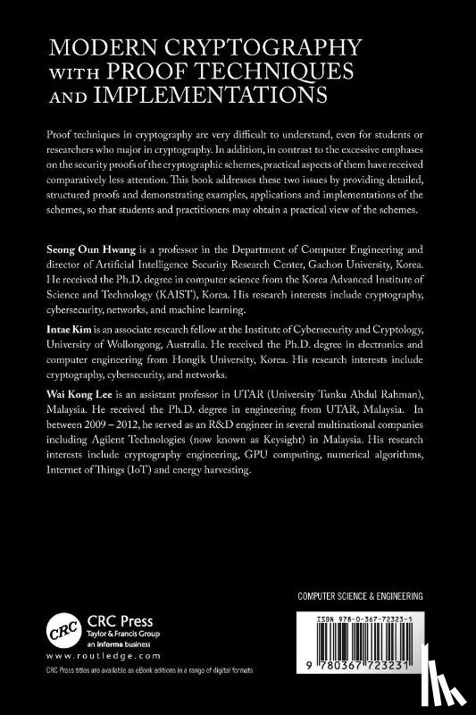 Oun Hwang, Seong, Kim, Intae, Lee, Wai Kong - Modern Cryptography with Proof Techniques and Implementations